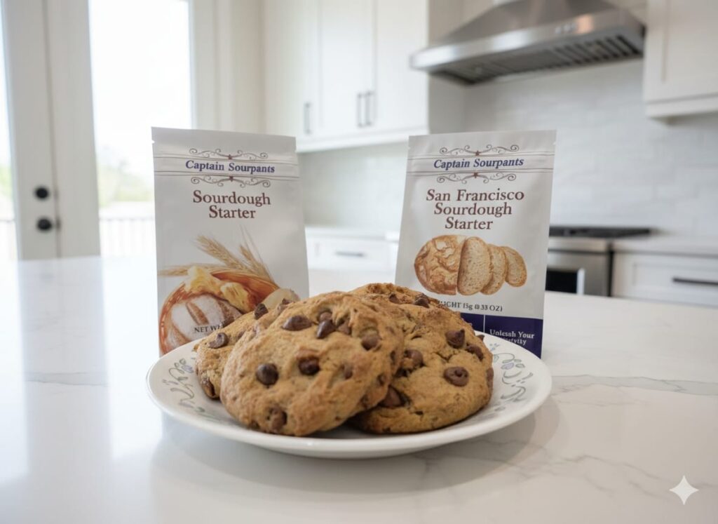 Sourdough chocolate chip cookies
